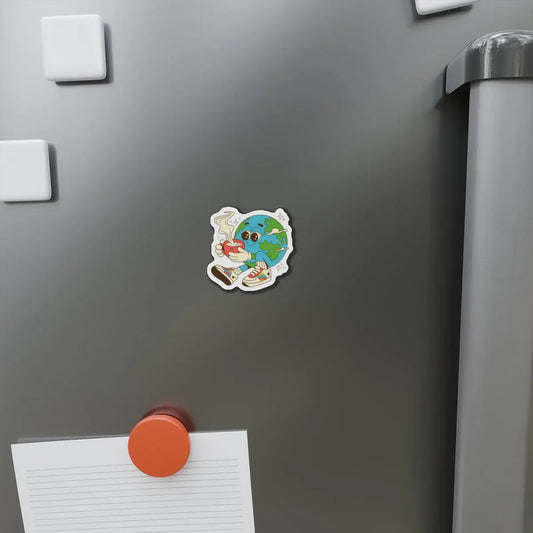 Whimsical Earth Magnet, Cute Die-Cut Magnet - Eco-Friendly Fridge Magnet Printify