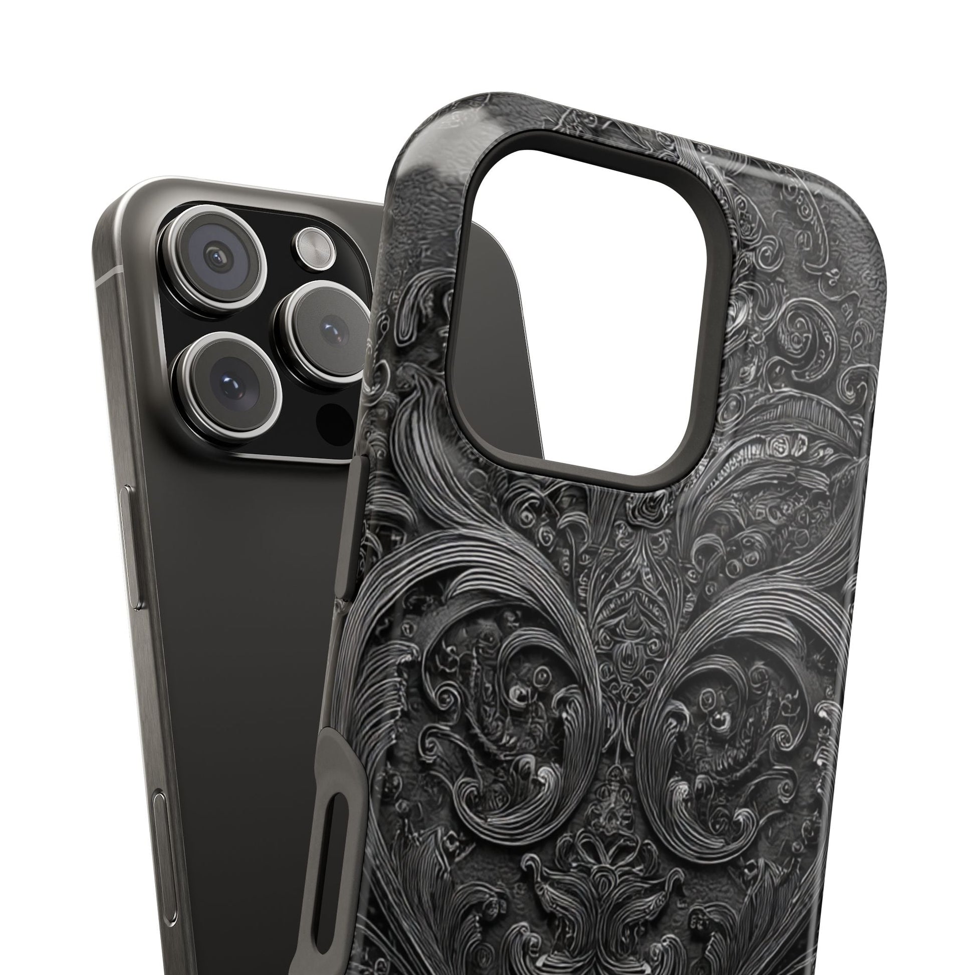 Phone Cases - Elegant Vintage Black Lace Design Printify