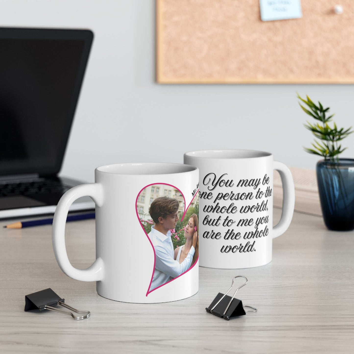 Personalized Wedding Anniversary Mug Custom Photo Heart Coffee Cup With Names and Date Keepsake Gift 11oz 15oz