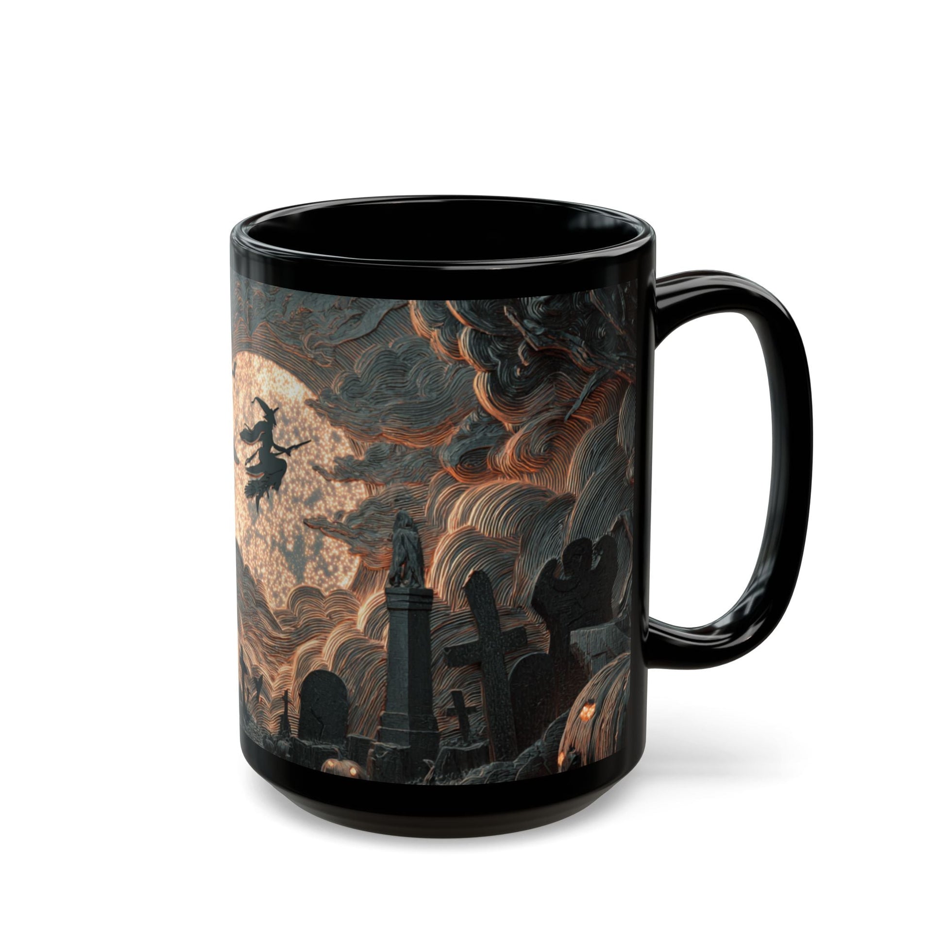 Spooky Witching Hour Mug - Perfect for Halloween Coffee Lovers, Black Ceramic Cup, Gift for Witch Fans, Unique Kitchen Decor, [...] Printify