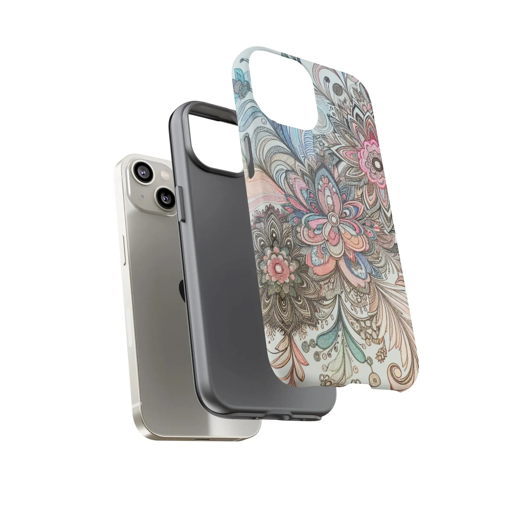 Floral Phone Case, Tough Cases, Protective mobile cover for flower lovers, Gift for her, Stylish phone accessory, Unique floral [...] Printify