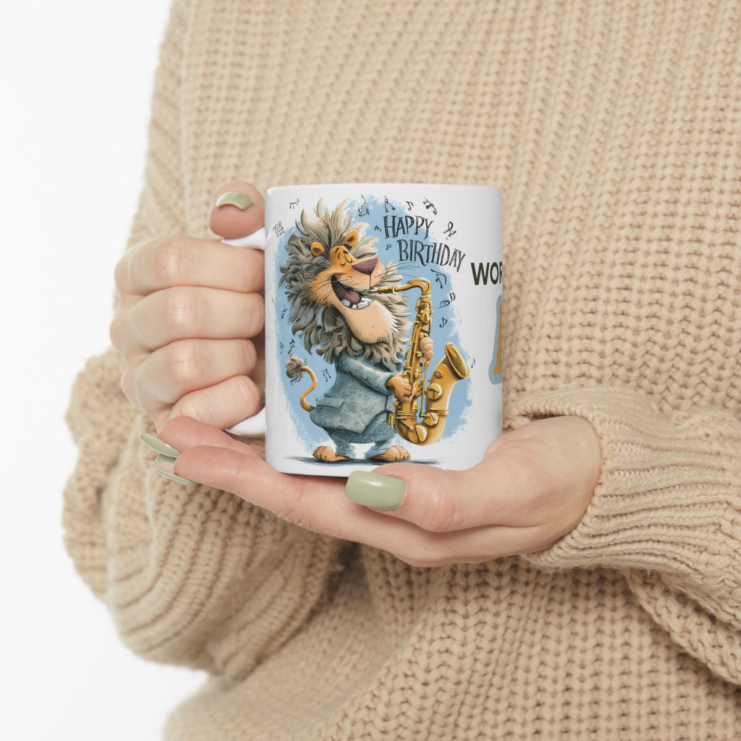 Customizable Birthday Lion Mug