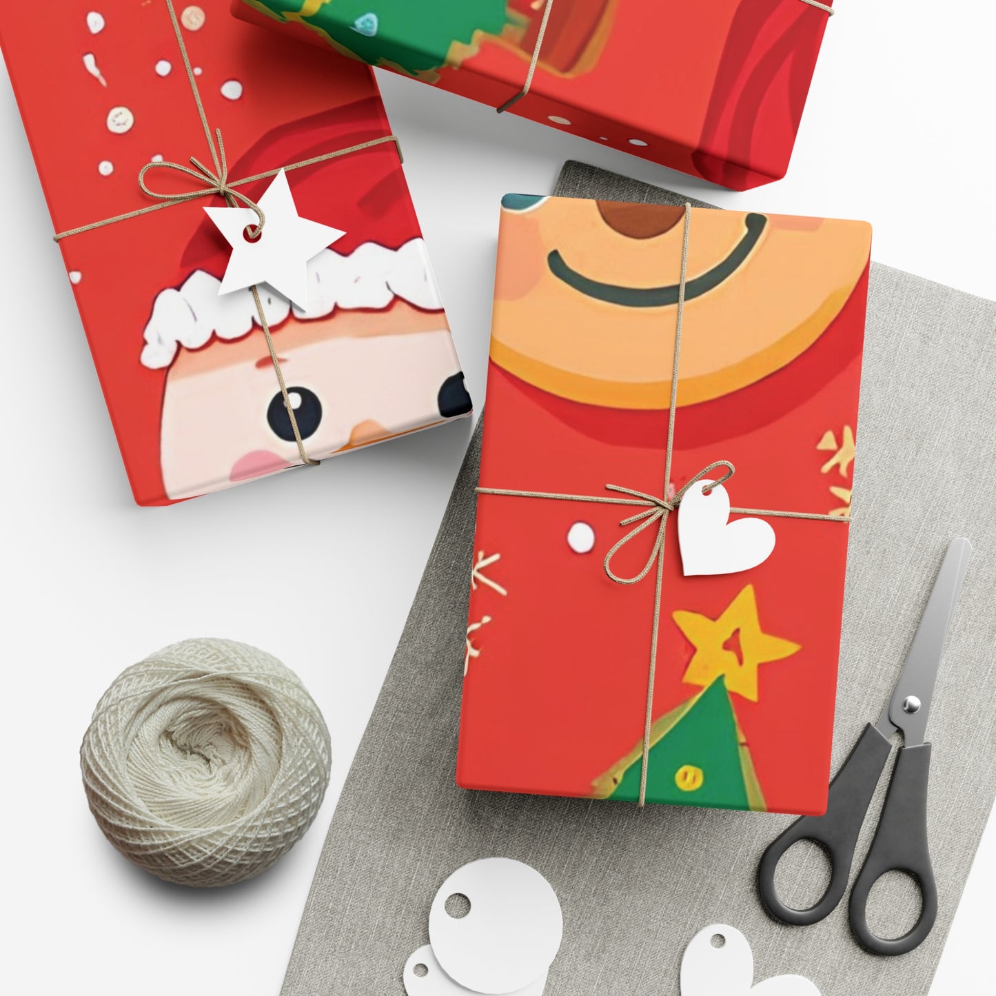 Emoji Christmas Wrapping Paper – Fun Holiday Gift Wrap for Kids with Santa, Snowman & Reindeer Faces