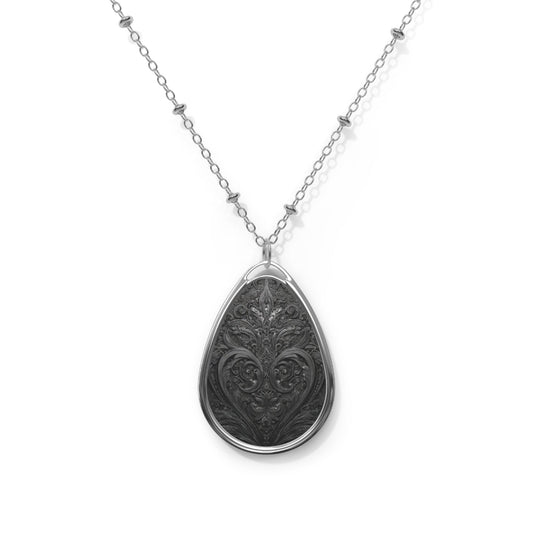 Necklace - Elegant Vintage Heart Laces Design Printify