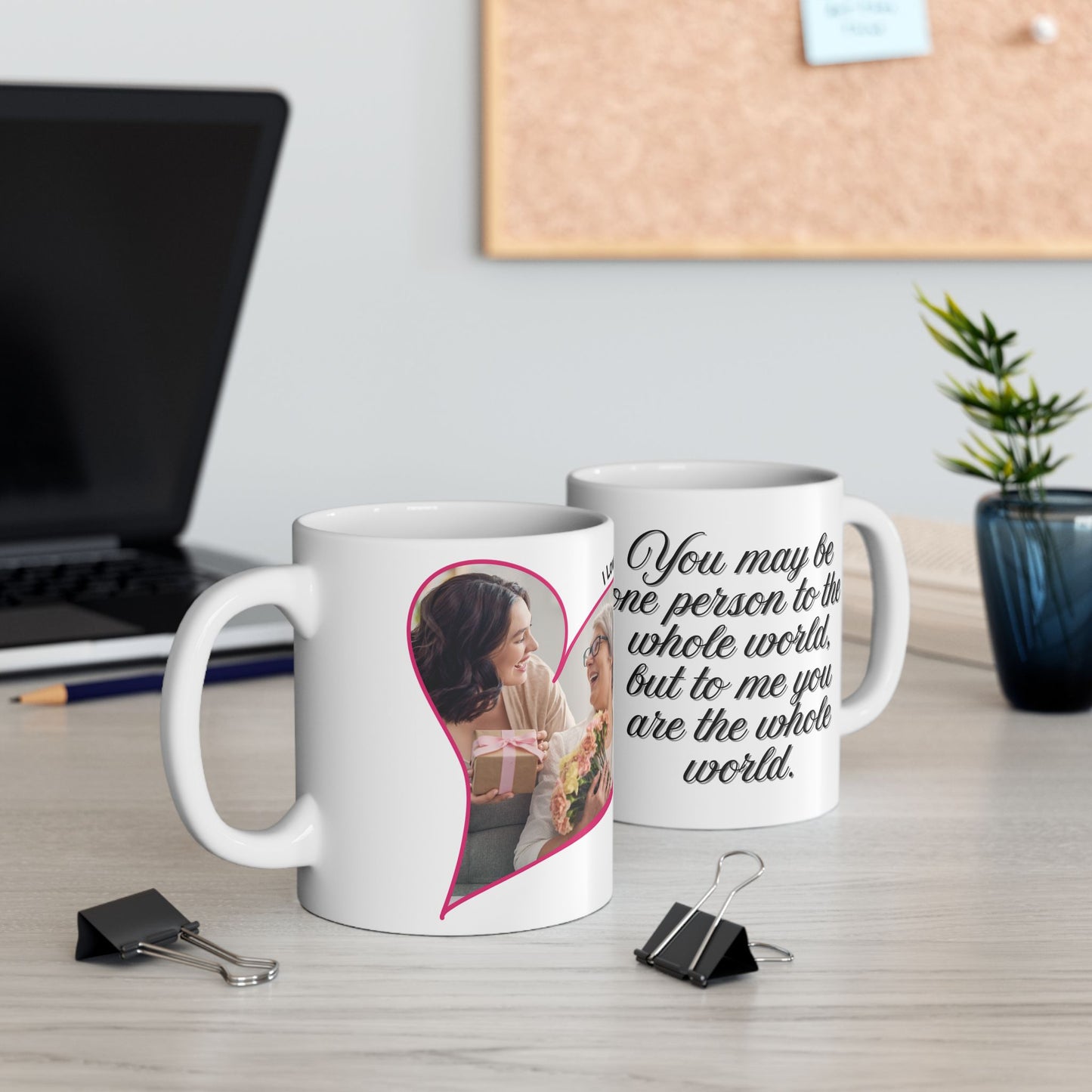 Personalized Mothers Day Mug Custom Photo Heart Coffee Cup With Name and Date Keepsake Gift 11oz 15oz