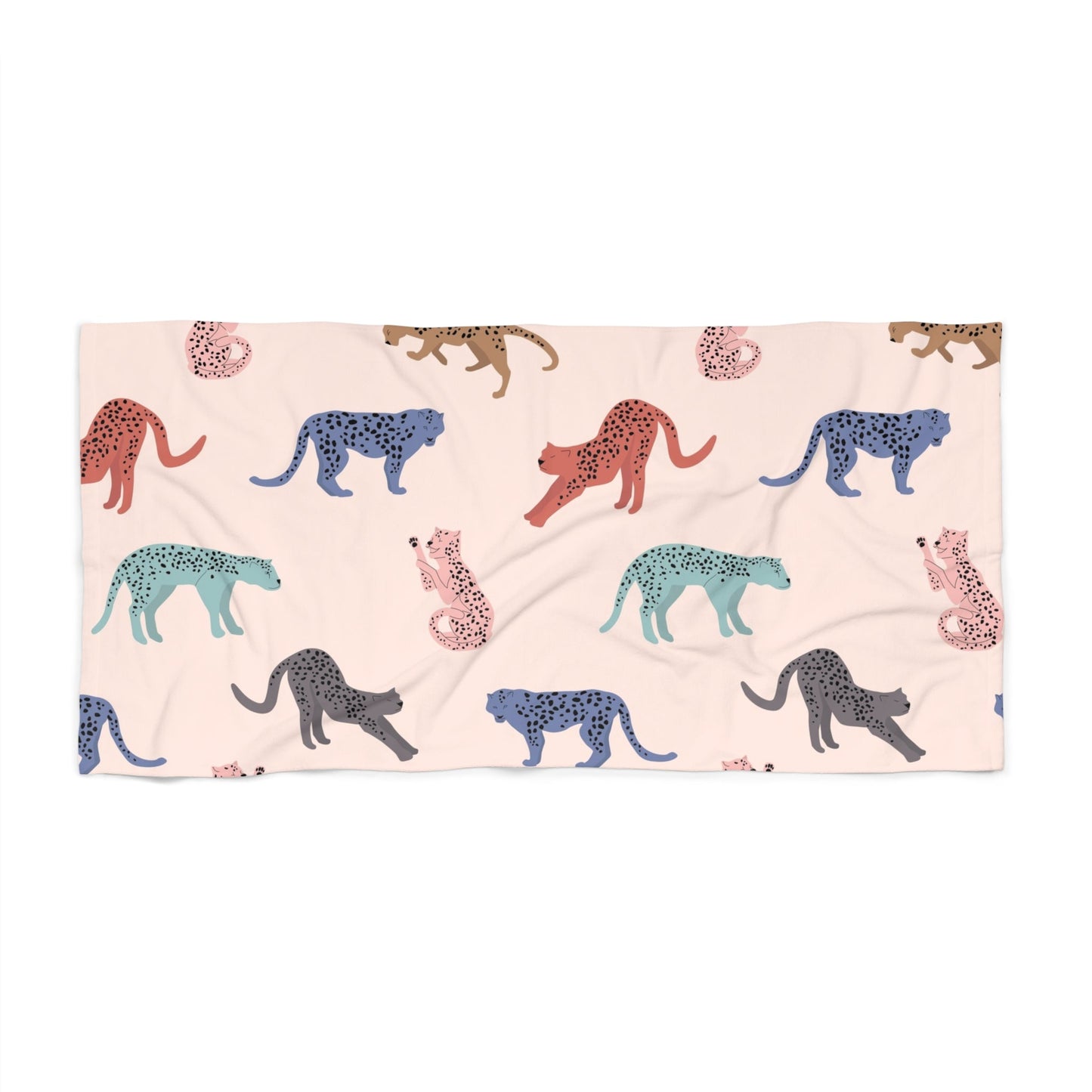 Tropical Leopard Beach Towel, Colorful Animal Print Towel for Pool Parties, Summer Vacations, Gifts for Beach Lovers Printify