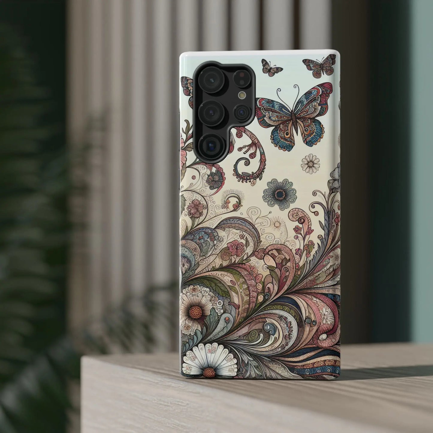 Phone Cases Whimsical Butterflies and Sunflowers Design Printify