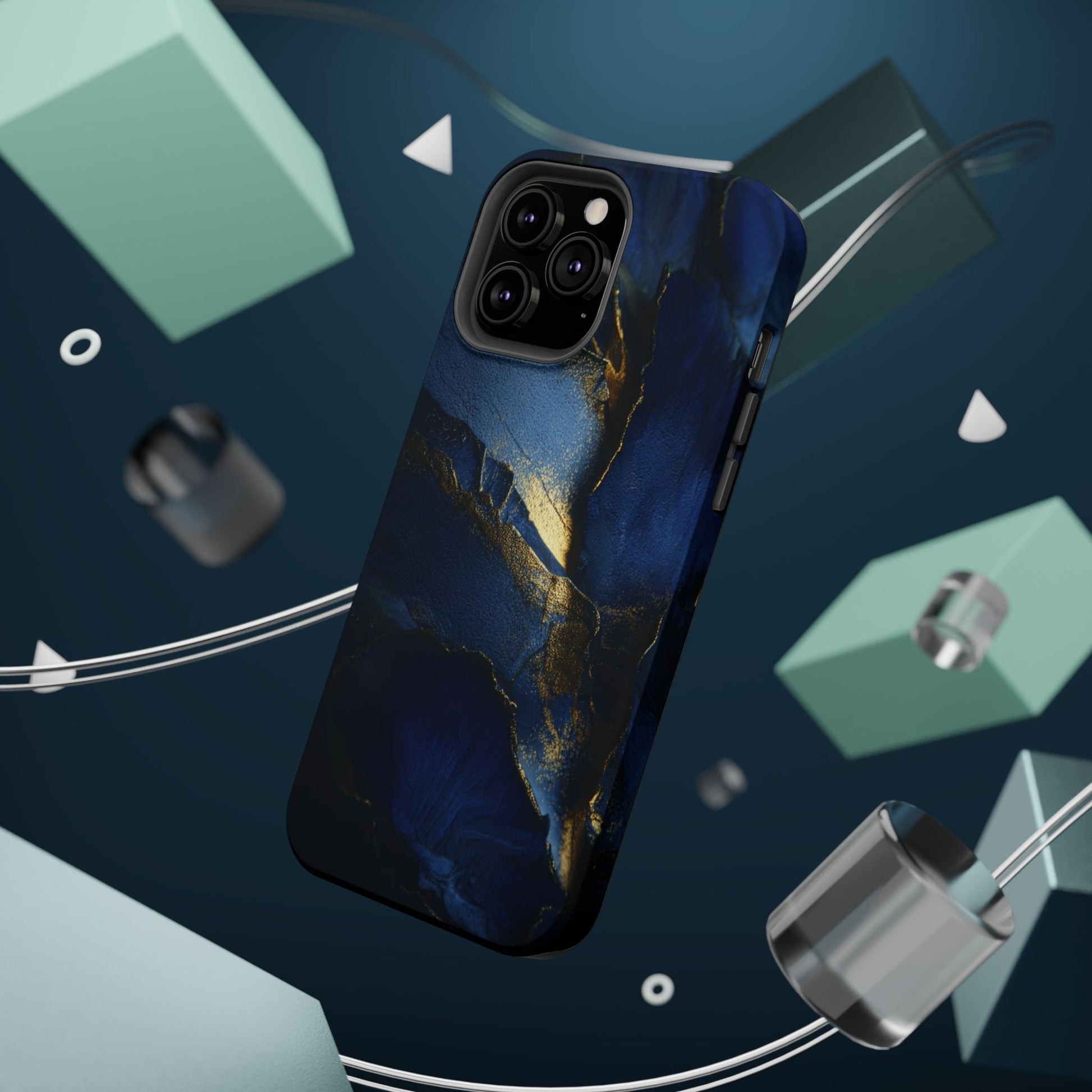 Phone Case - Blue and Gold 8k HD Design - Magnetic Tough Cases Printify
