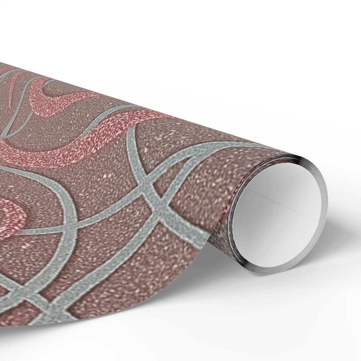 Wrapping Papers - Elegant Ombre Silver and Pink Sparkling Swirls Printify