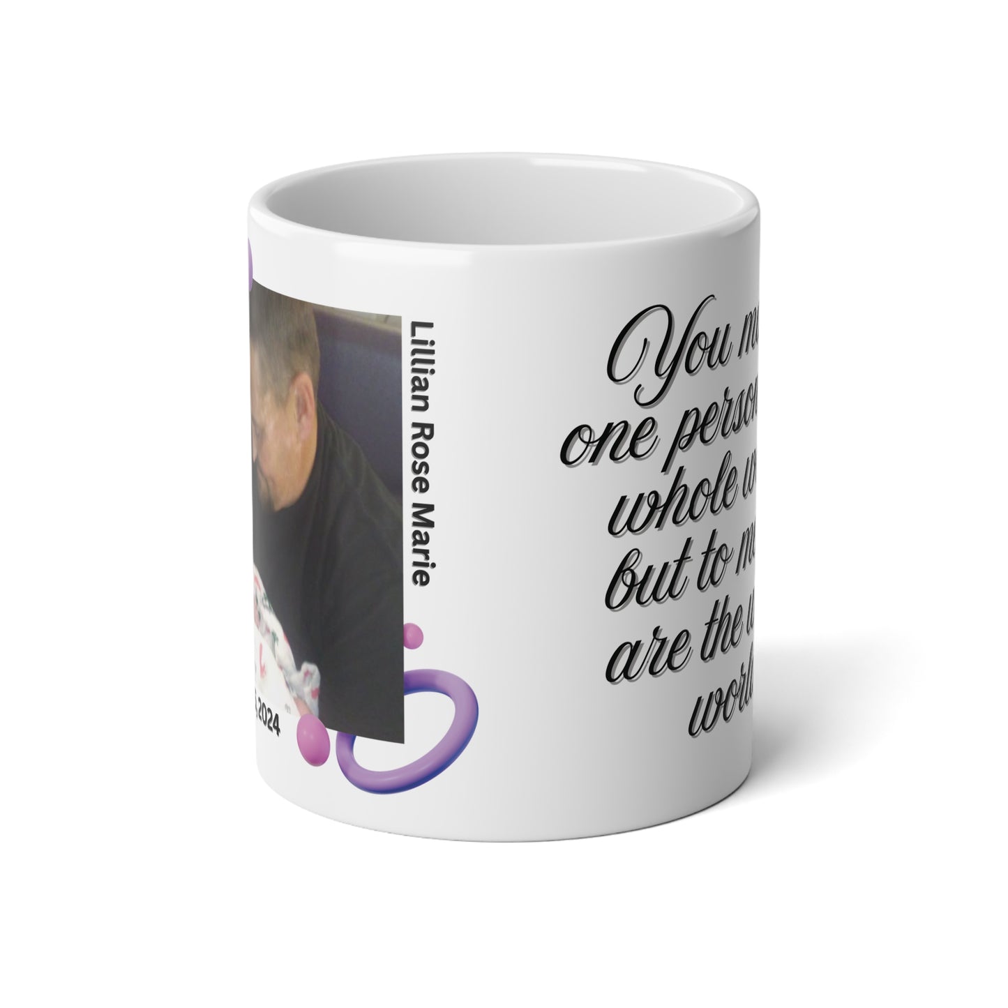 Personalized Jumbo Mug, Coffee Lover Gift, Custom Photo Mug, Heartfelt Father's Day, Birthday, Meaningful Keepsake