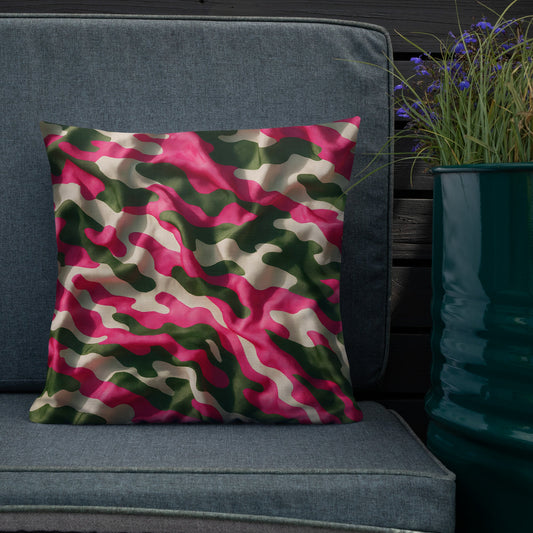 Pink and Green Camo 8k - 18x18, 20x12 and 20x20 - Premium Pillow | Unique Everyday Designz Home, Gifts & Apparel A Lid for Every Pot ~Everyday Designz~