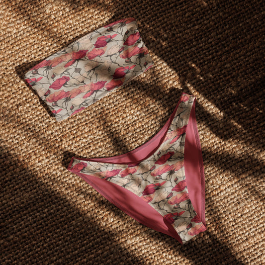 Roses Recycled bandeau bikini | Unique Everyday Designz Home, Gifts & Apparel A Lid for Every Pot ~Everyday Designz~
