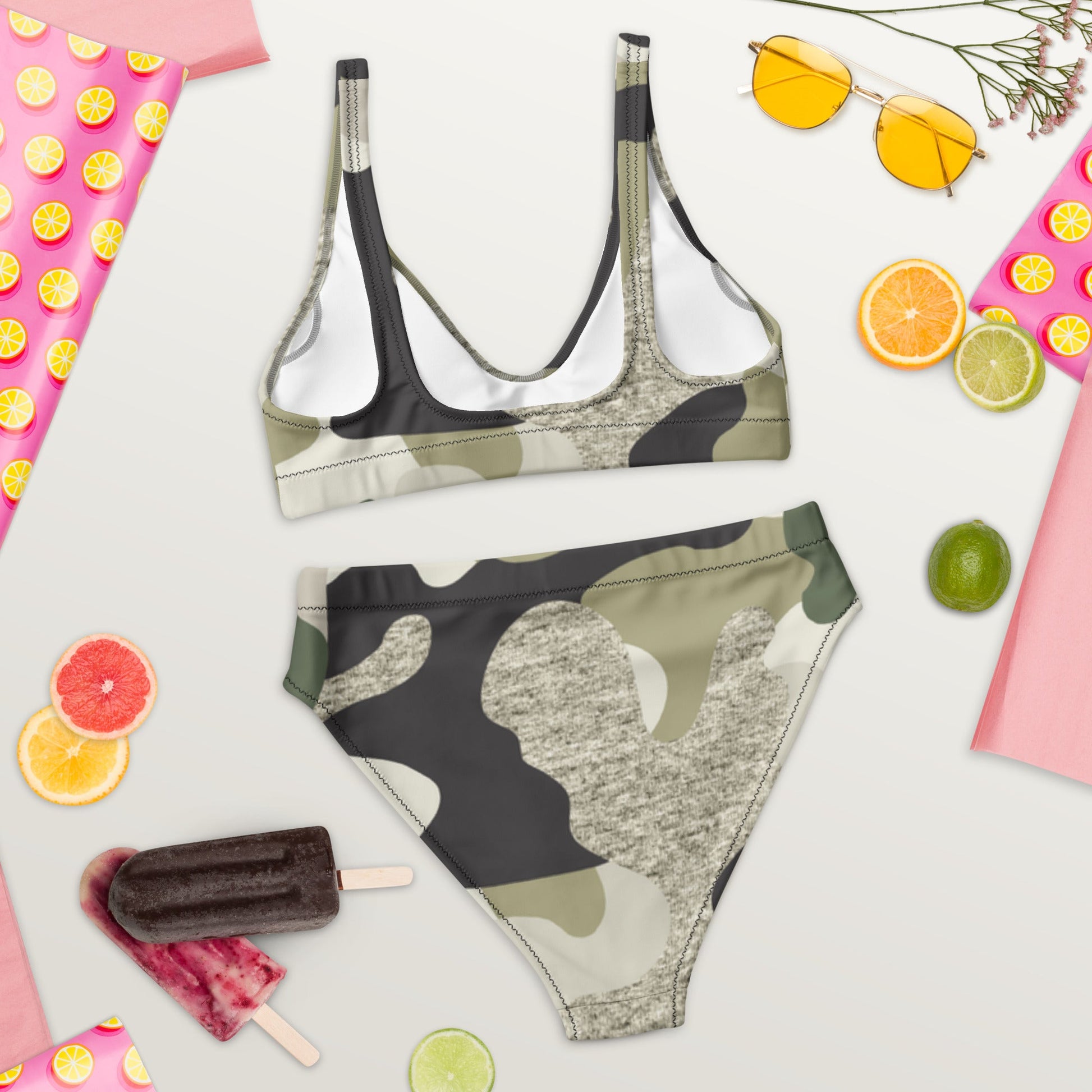 Green Camouflage Recycled high-waisted bikini | Unique Everyday Designz Home, Gifts & Apparel A Lid for Every Pot ~Everyday Designz~