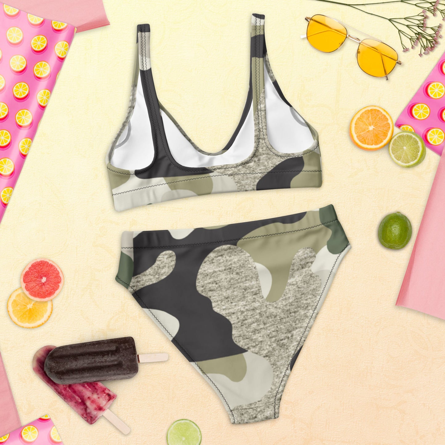 Green Camouflage Recycled high-waisted bikini | Unique Everyday Designz Home, Gifts & Apparel A Lid for Every Pot ~Everyday Designz~