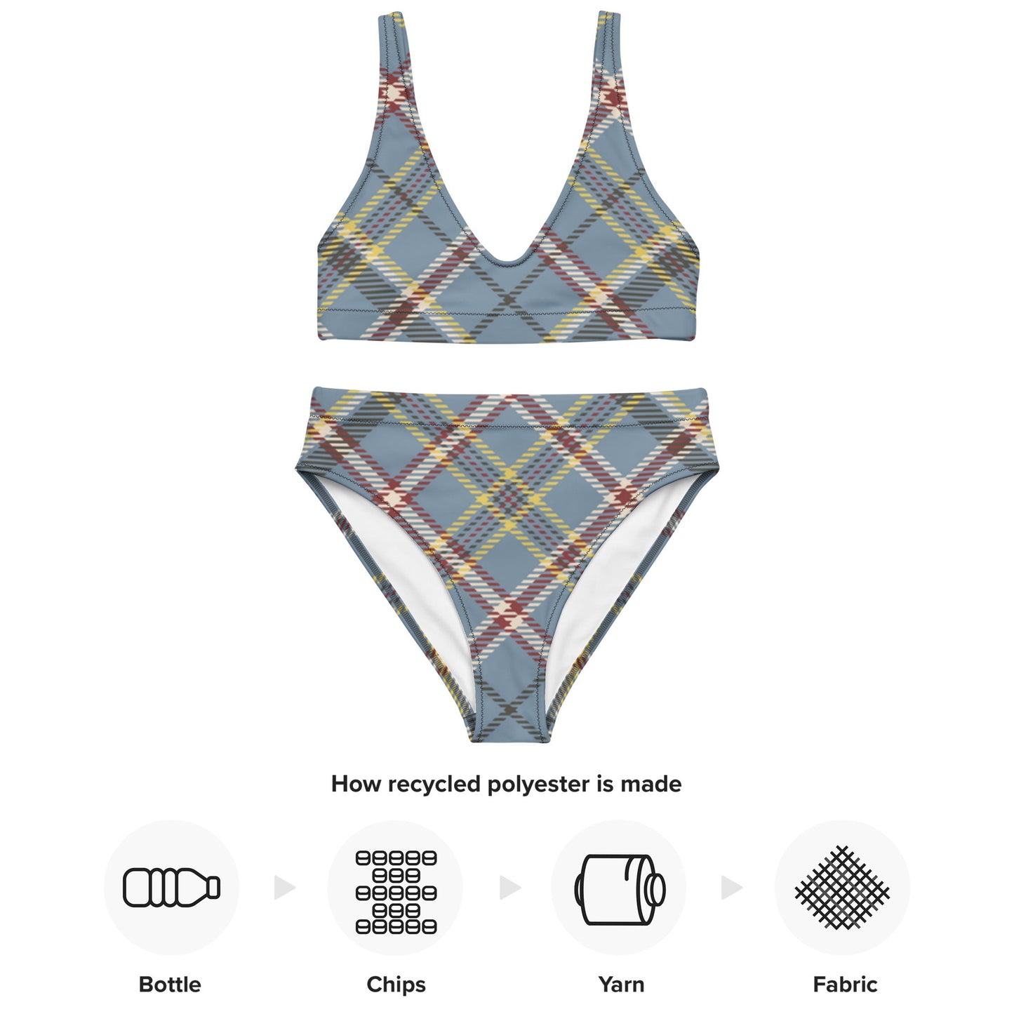 Plaid Print Recycled high-waisted bikini | Unique Everyday Designz Home, Gifts & Apparel A Lid for Every Pot ~Everyday Designz~