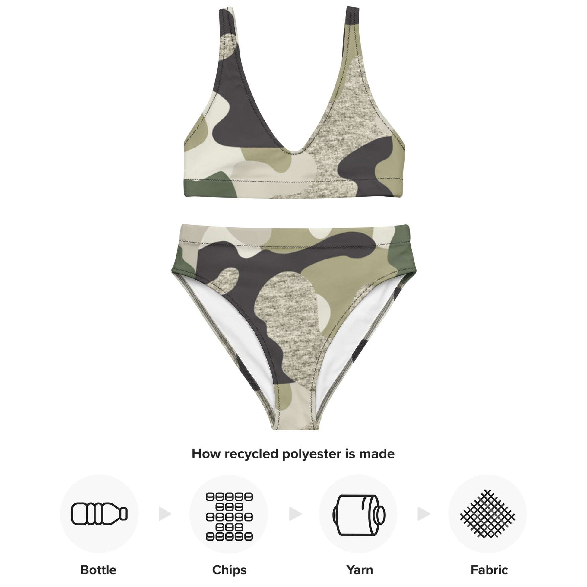 Green Camouflage Recycled high-waisted bikini | Unique Everyday Designz Home, Gifts & Apparel A Lid for Every Pot ~Everyday Designz~