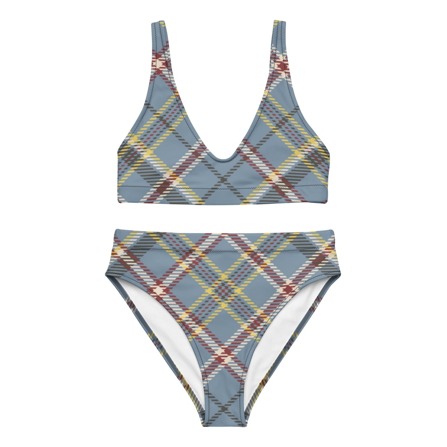 Plaid Print Recycled high-waisted bikini | Unique Everyday Designz Home, Gifts & Apparel A Lid for Every Pot ~Everyday Designz~