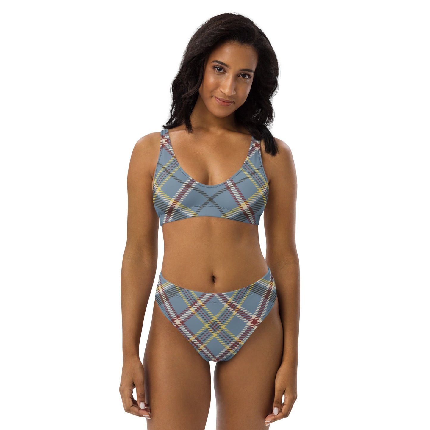 Plaid Print Recycled high-waisted bikini | Unique Everyday Designz Home, Gifts & Apparel A Lid for Every Pot ~Everyday Designz~