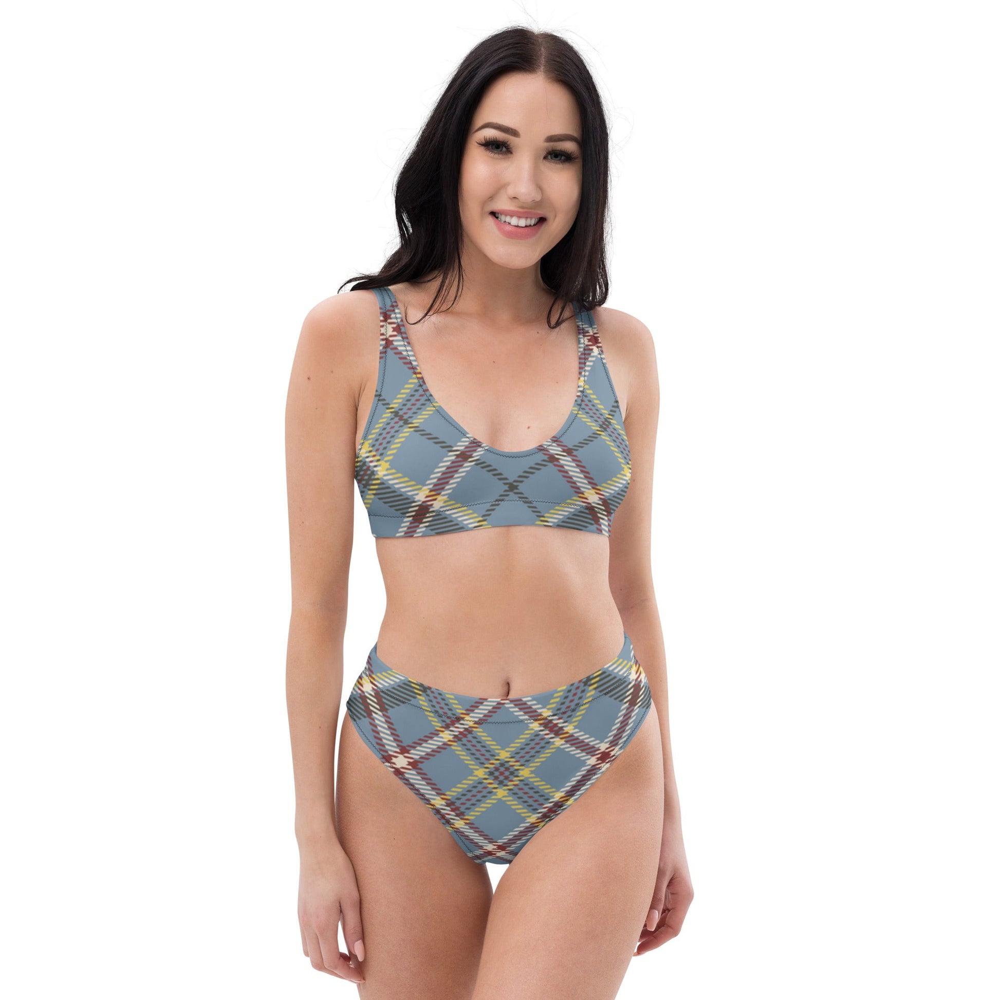 Plaid Print Recycled high-waisted bikini | Unique Everyday Designz Home, Gifts & Apparel A Lid for Every Pot ~Everyday Designz~