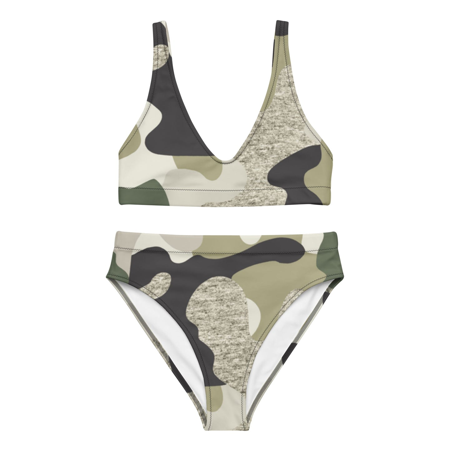 Green Camouflage Recycled high-waisted bikini | Unique Everyday Designz Home, Gifts & Apparel A Lid for Every Pot ~Everyday Designz~