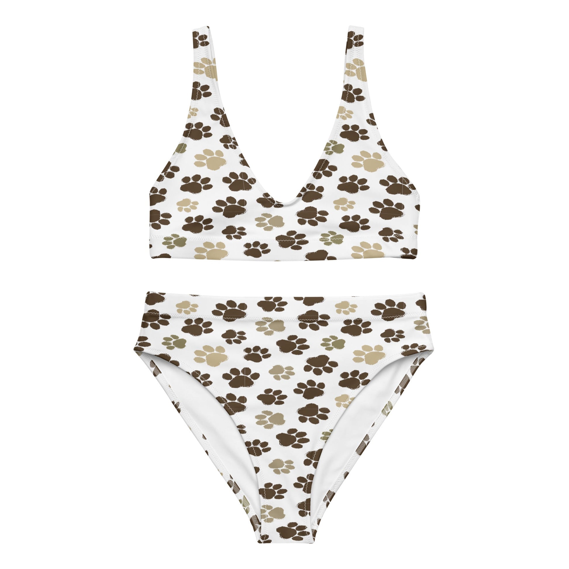 Recycled High-Waisted Bikini Dog Paw Prints | Unique Everyday Designz Home, Gifts & Apparel A Lid for Every Pot ~Everyday Designz~