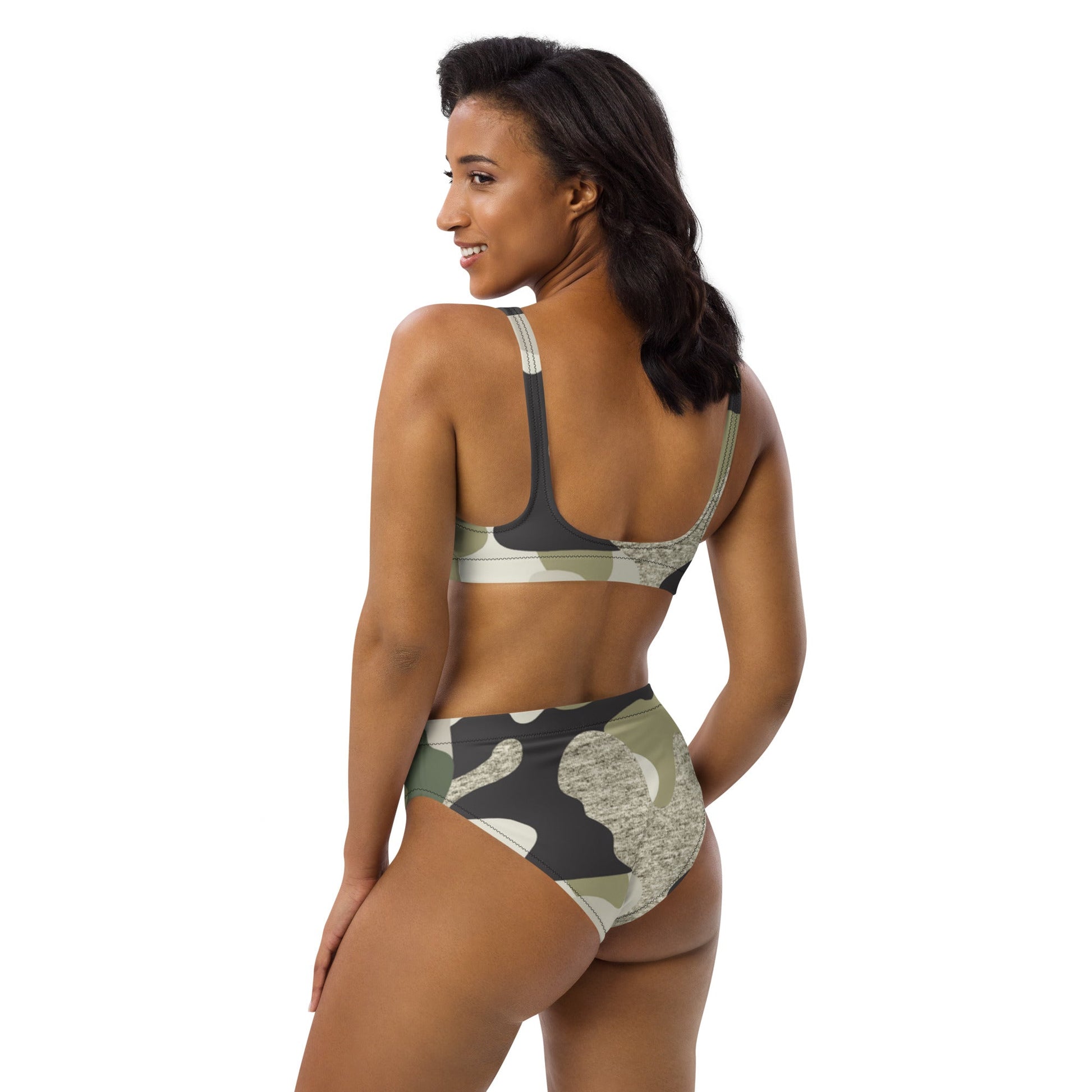 Green Camouflage Recycled high-waisted bikini | Unique Everyday Designz Home, Gifts & Apparel A Lid for Every Pot ~Everyday Designz~