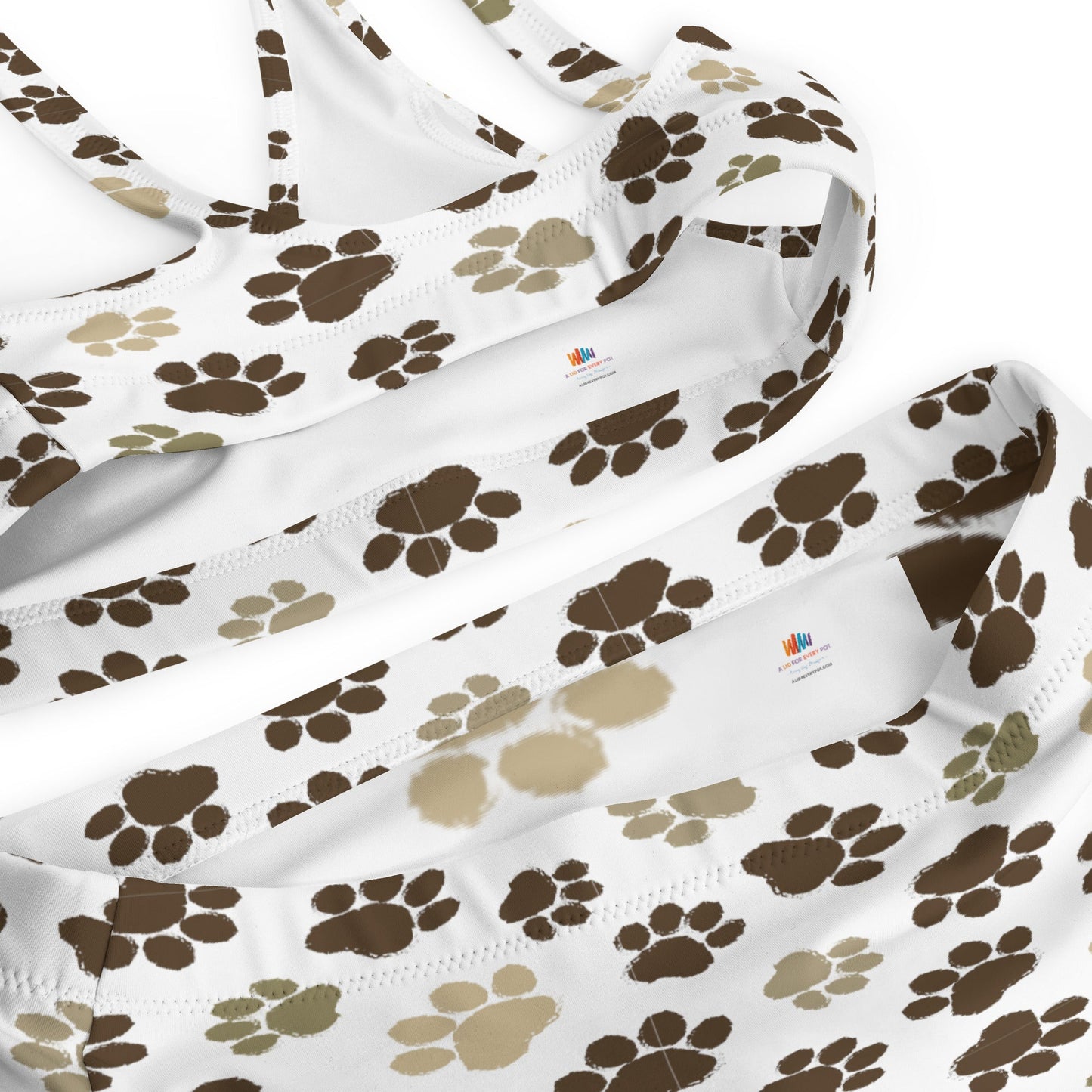 Recycled High-Waisted Bikini Dog Paw Prints | Unique Everyday Designz Home, Gifts & Apparel A Lid for Every Pot ~Everyday Designz~