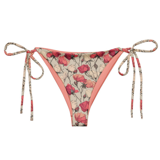 Roses All-over print recycled string bikini bottom | Unique Everyday Designz Home, Gifts & Apparel A Lid for Every Pot ~Everyday Designz~