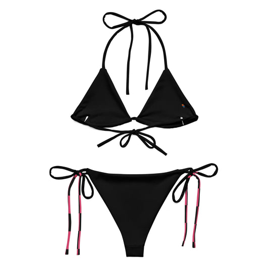 Pink and Black Checkered All-over print recycled string bikini | Unique Everyday Designz Home, Gifts & Apparel A Lid for Every Pot ~Everyday Designz~