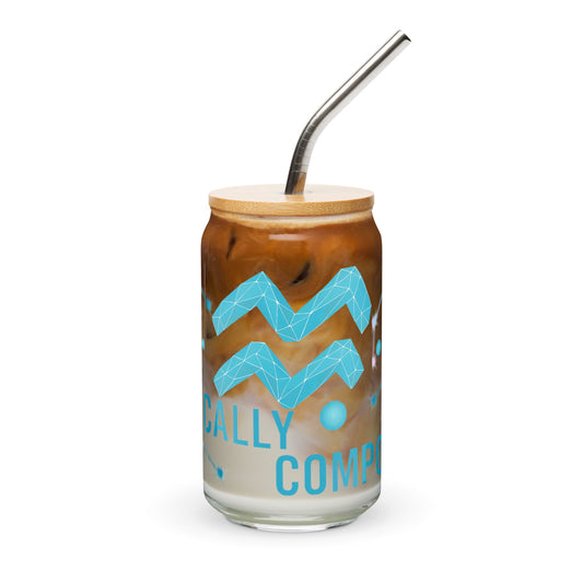 Zodiac Aquarius - Chaotically Composed - 16oz with and without Lid and Straw -Can-shaped glass | Unique Everyday Designz Home, Gifts & Apparel A Lid for Every Pot ~Everyday Designz~