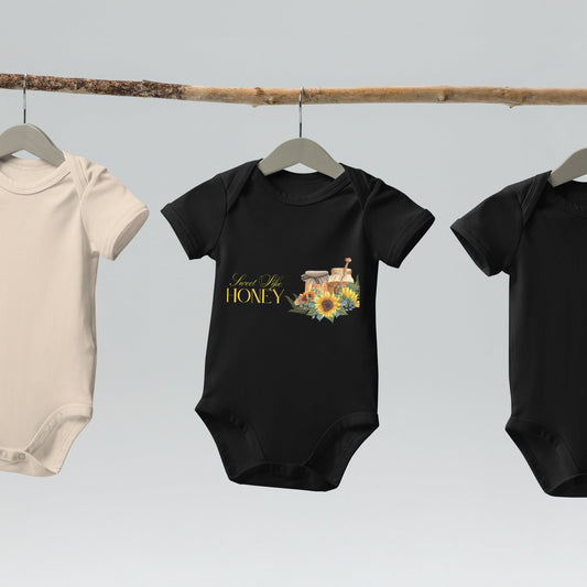 Organic cotton baby bodysuit - Sweet Like Honey | Unique Everyday Designz Home, Gifts & Apparel A Lid for Every Pot ~Everyday Designz~