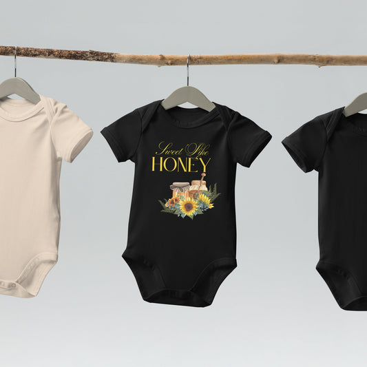 Organic cotton baby bodysuit - Sweet Like Honey | Unique Everyday Designz Home, Gifts & Apparel A Lid for Every Pot ~Everyday Designz~