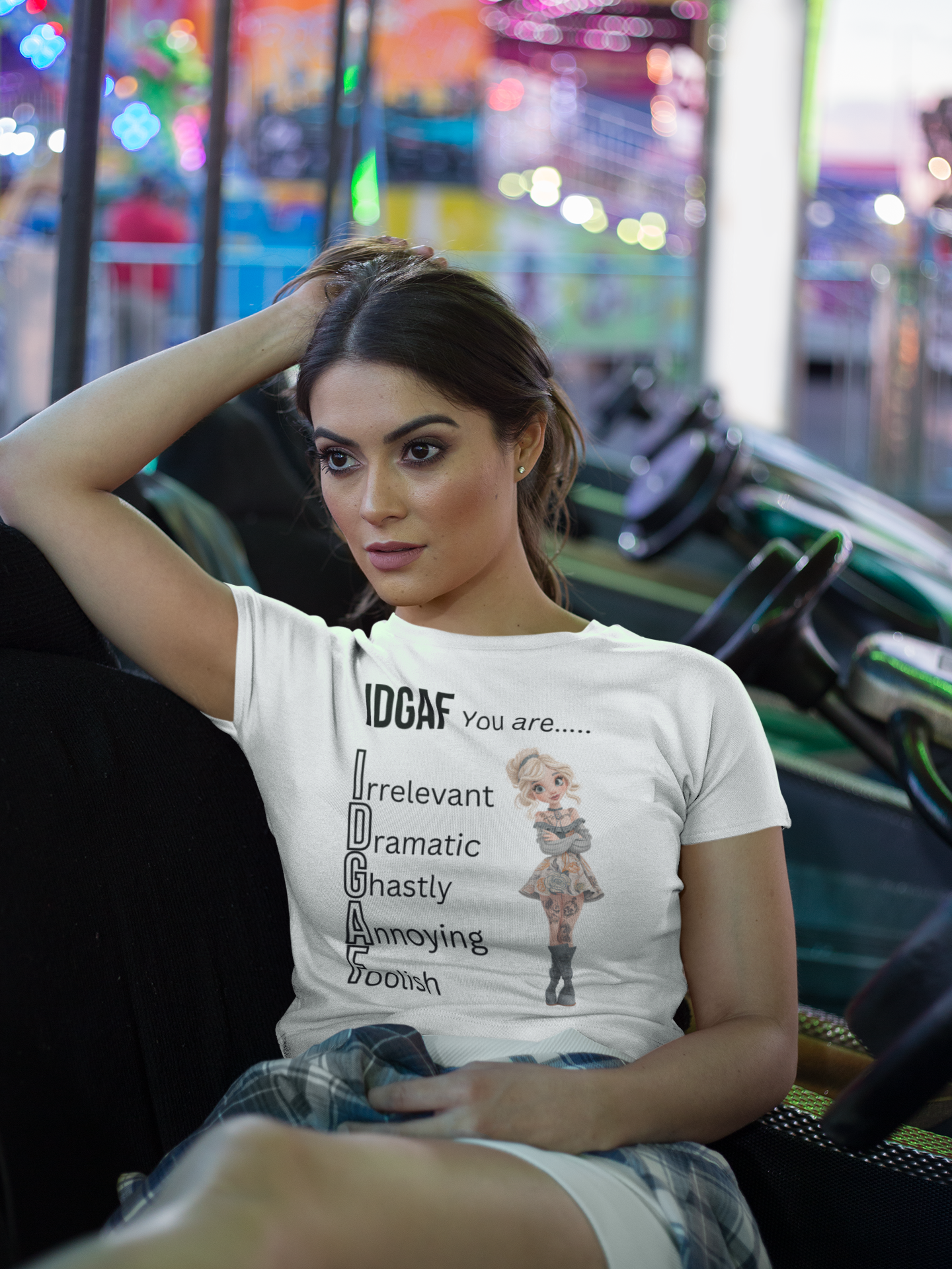 IDGAF Organic Rib  Tee, Funny tee for Women, Clothing, Apparel Printify