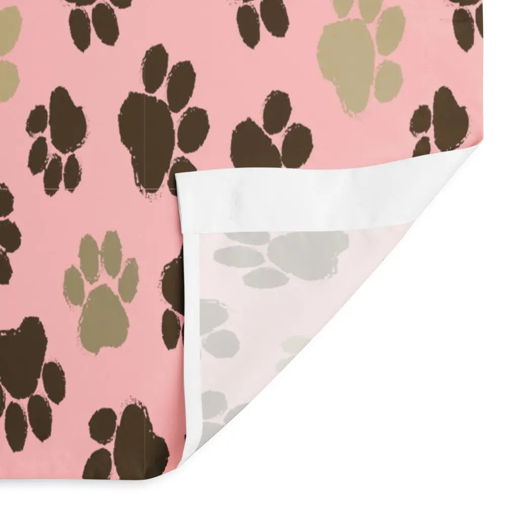 Durable Water Resistant Shower curtain Dog Paws pink background A Lid for Every Pot ~ Everyday Designz ~