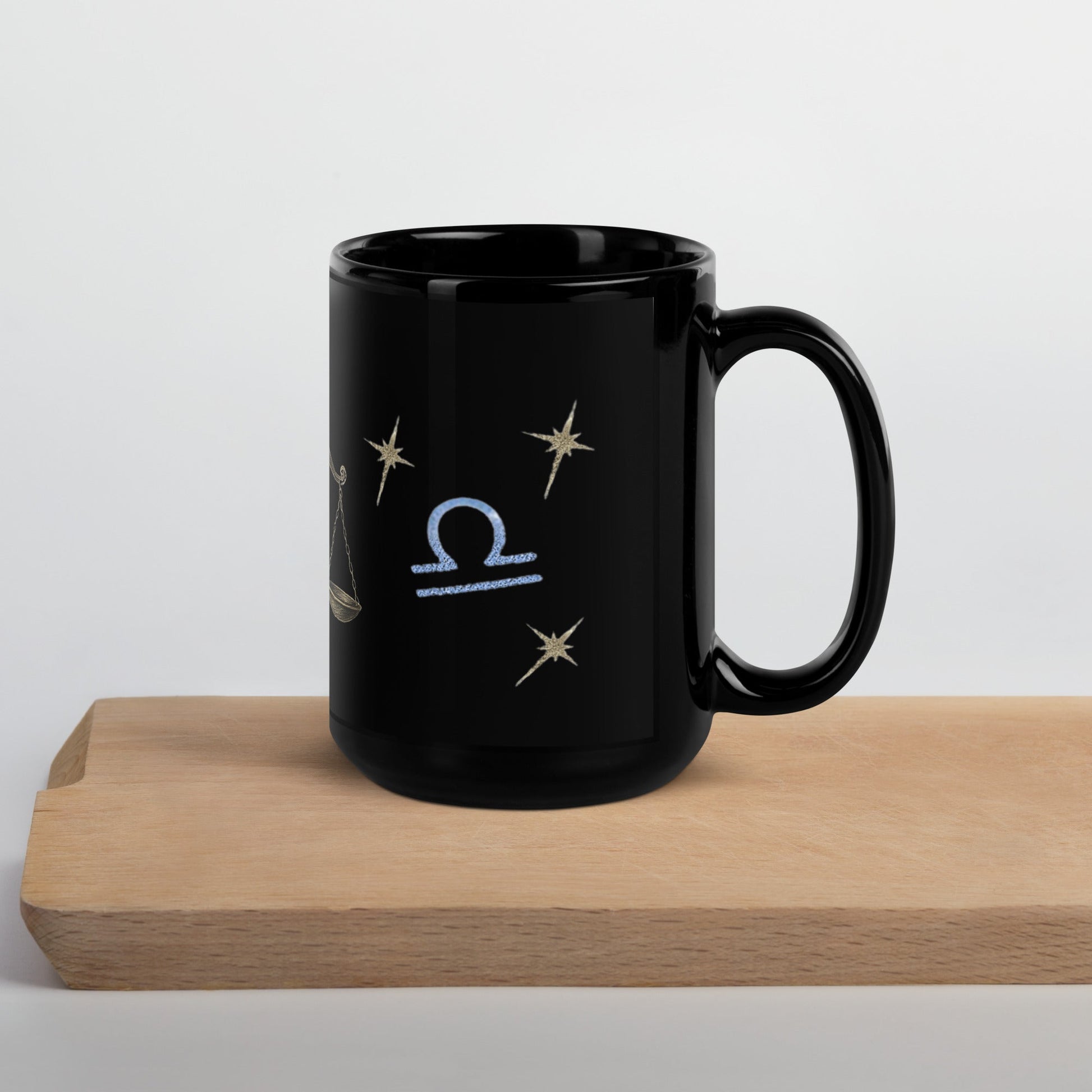 Zodiac Libra - Perfectly Unbalanced - Blue Lettering - 11oz and 15oz Black Glossy Mug A Lid for Every Pot ~ Everyday Designz ~