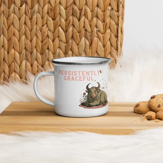 Zodiac Taurus - Persistently Graceful Enamel Mug A Lid for Every Pot ~ Everyday Designz ~