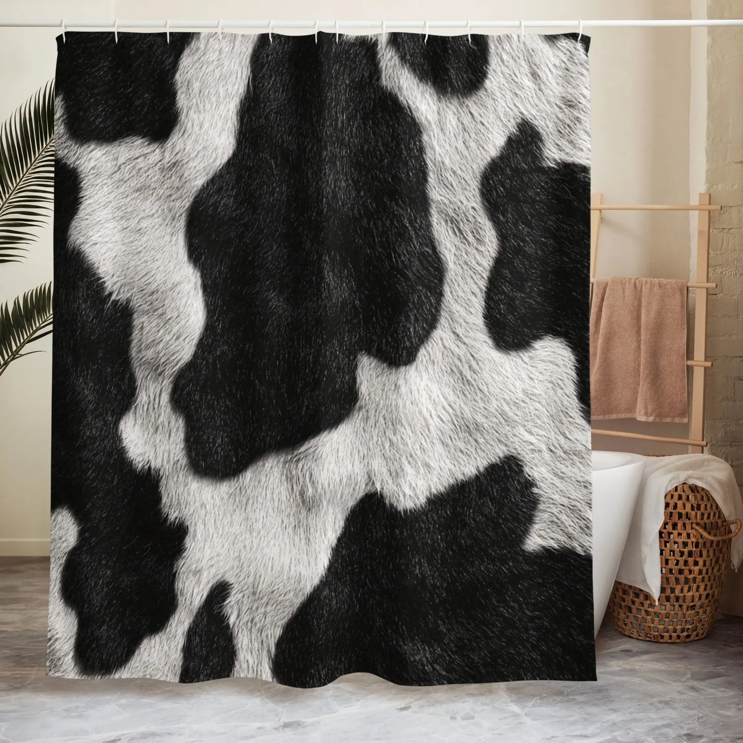 Durable, Water Resistant Shower curtain - Surreal Cow Print A Lid for Every Pot ~ Everyday Designz ~