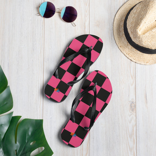 Pink and Black Checkered (Both Sides) Flip-Flops | Unique Everyday Designz Home, Gifts & Apparel A Lid for Every Pot ~Everyday Designz~