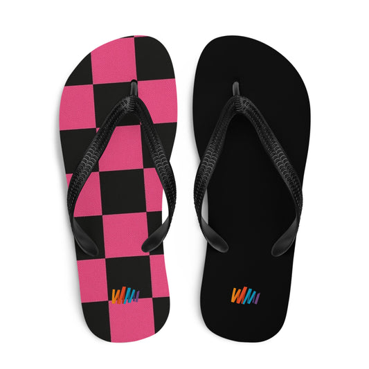 Pink and Black Checkers Flip-Flops | Unique Everyday Designz Home, Gifts & Apparel A Lid for Every Pot ~Everyday Designz~