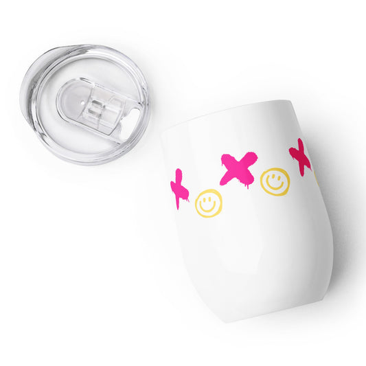 XOXO - 12oz Tumbler - White with Clear Lid and Straw | Unique Everyday Designz Home, Gifts & Apparel A Lid for Every Pot ~Everyday Designz~